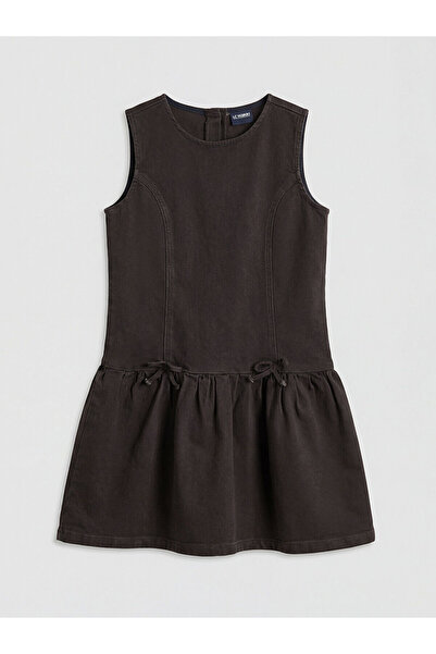 LC Waikiki Özmarka Noul Sezon guler rotund detaliu cu fundă Rochie din denim ...