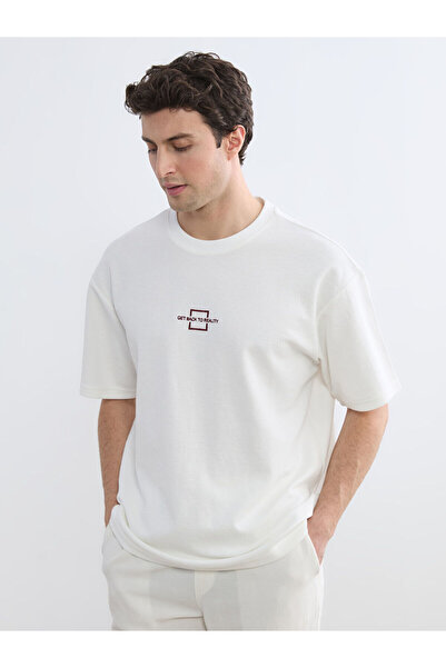 LC Waikiki Hilfa Yeni Sezon Bisiklet Yaka Baskılı Erkek Tişört