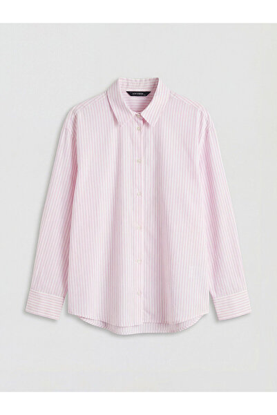 LC Waikiki Özmarka Νέας Σεζόν Ριγέ Oversize Γυναικείο Πουκάμισο