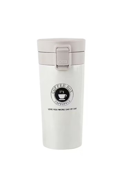 OEM Stainless Steel Thermos Cup 380ml, 304 Insulated Leak‑Proof Mug, White