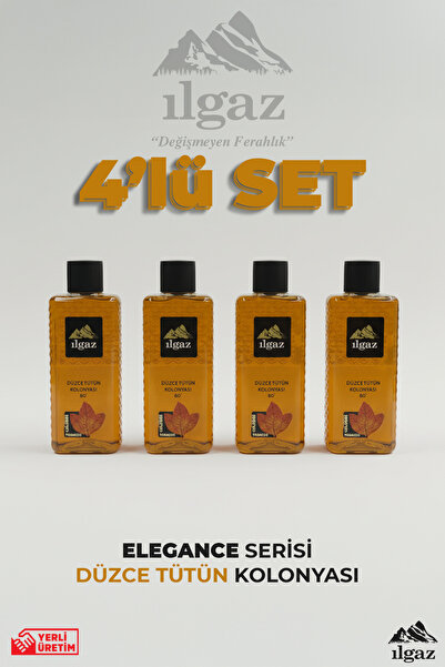 ILGAZ Düzce Tütün Kolonyası 4'lü Set 80 Derece 400 ml | Elegance Series