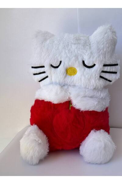 farddad Kırmızı Hello Kitty Nefes Alan Peluş Oyuncak Müzikli Bebek Uyku Arkad...