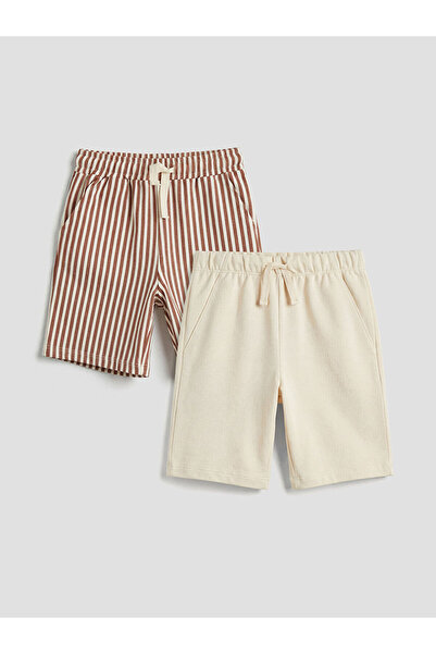 LC Waikiki Nevavm with a Difference Lcw Kids Beige Waist Tie Boys' Shorts 2-P...