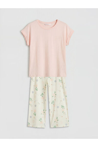 LC Waikiki Özmarka Νέα Σεζόν Cycling Collar Με σχέδιο Γυναικείο Σετ Πιτζάμες ...