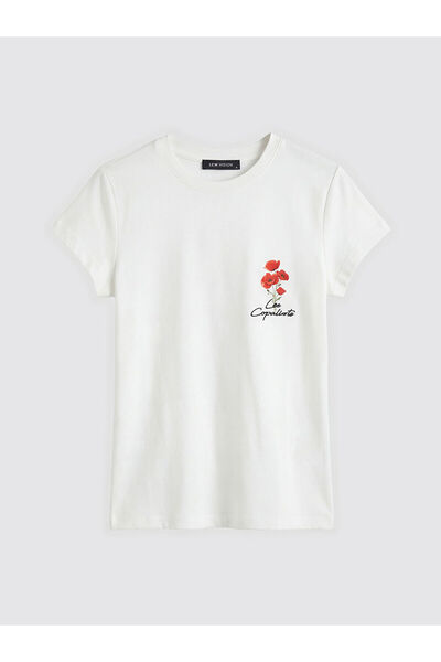 LC Waikiki Γυναικείο μπλουζάκι Özmarka New Season με στάμπα και λαιμόκοψη ποδ...