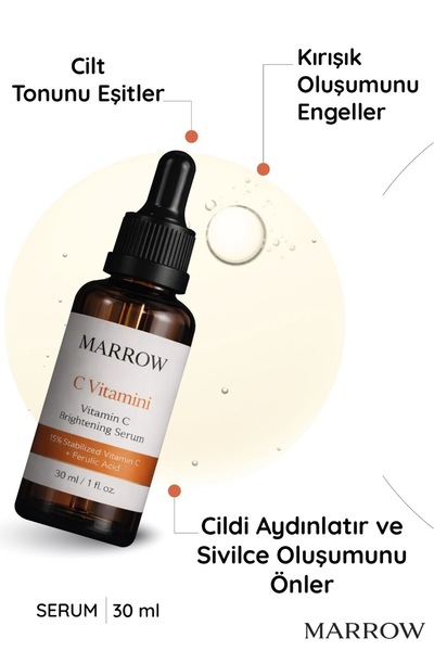 E Vitamini ve Hyaluronik Asit İçeren Yoğun Nemlendirici Antioksidan Yüz Serumu 30