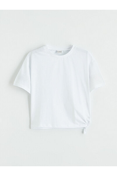 LC Waikiki White Crew Neck Girls' T-Shirt by Güli̇s Gi̇yi̇m