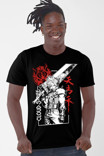 ROCKANDROLL Tricou negru cu mânecă scurtă pentru bărbați, cu erou cu sabie gi...