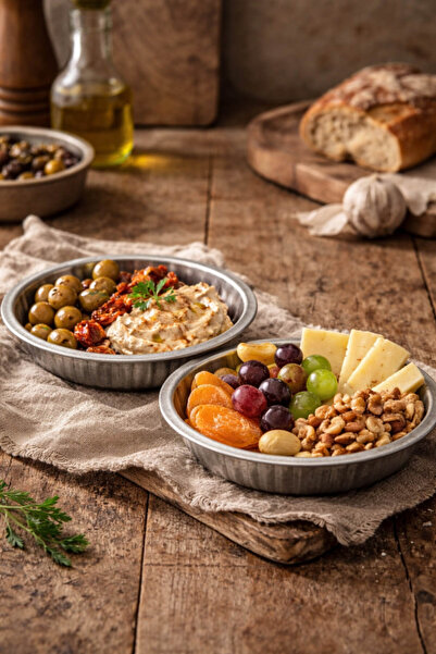 Anadolu Saray 2 Pcs Silver Stainless Steel Presentation Plate Appetizer Servi...