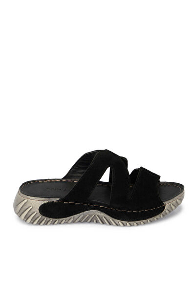 Tergan Siyah Hakiki Süet Deri Kadın Terlik - K25Y1TR67930-A01