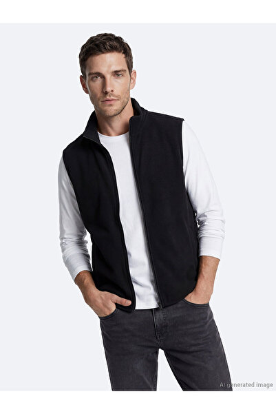 LC Waikiki Peak New Season Mock Neck Zippered Men's Fleece Vest