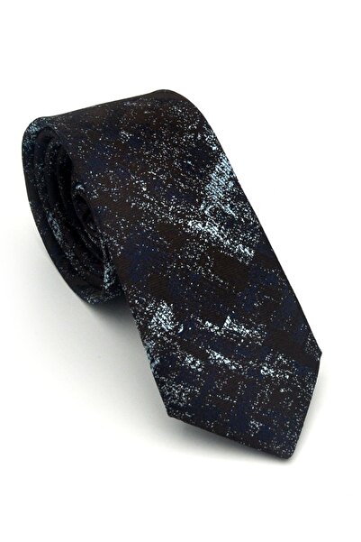 Gaffy Turcoaz Albastru închis cu model Maro din material tip stofă Batistă sl...