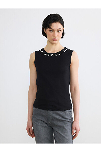 LC Waikiki Peak New Season Crew Neck Bead Embroidered Women's Undershirt