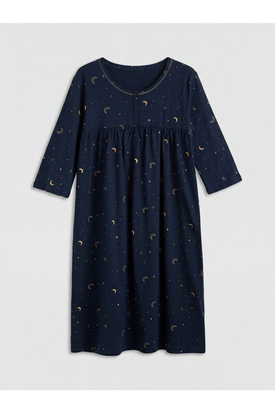 LC Waikiki Γυναικείο νυχτικό Özmarka New Season Crew Neck Με σχέδιο