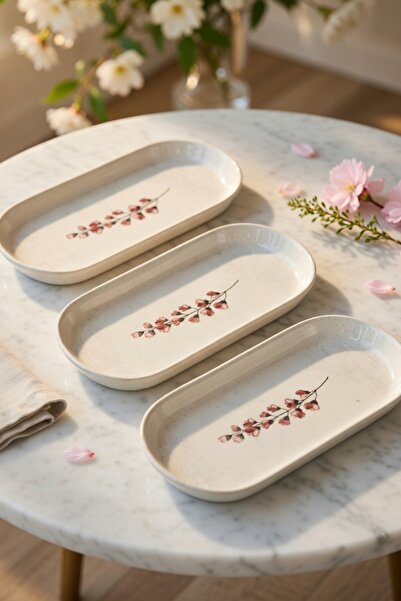 Keramika Sakura Noyan Kayık Salad Plate 26cm 3 Pieces