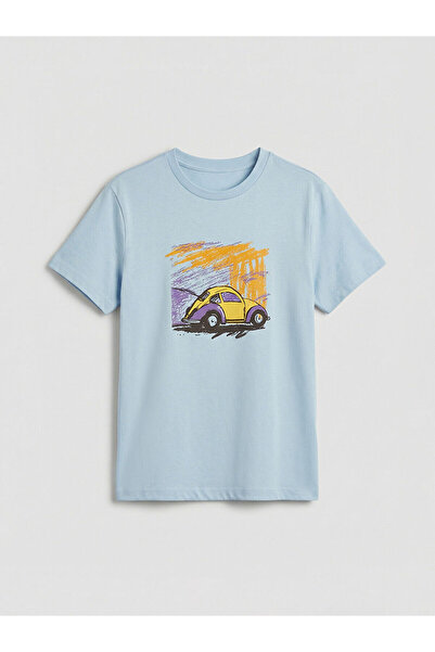LC Waikiki Vizyon New Season Crew Neck Boys' Combed Cotton T-Shirt