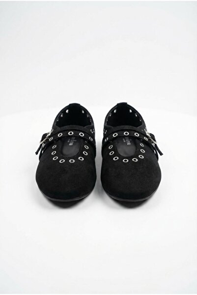 Adım Dünyası Pantofi casual de damă cu aspect de piele întoarsă cu cataramă p...