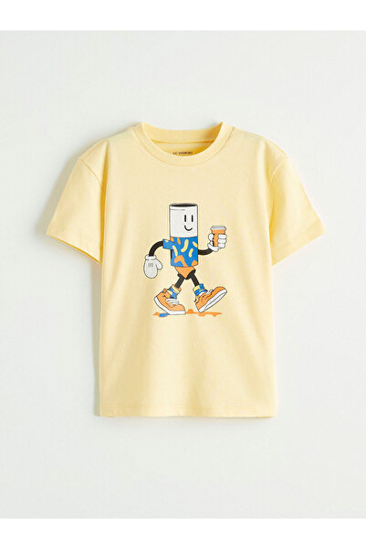 LC Waikiki تي شيرت للأولاد مطبوع عليه Vizyon New Season Crew Neck