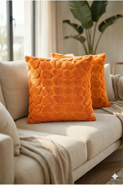 Miabella Home 2-Piece Plush Heart Patterned Throw Pillow Cover 45X45 cm |   Z...