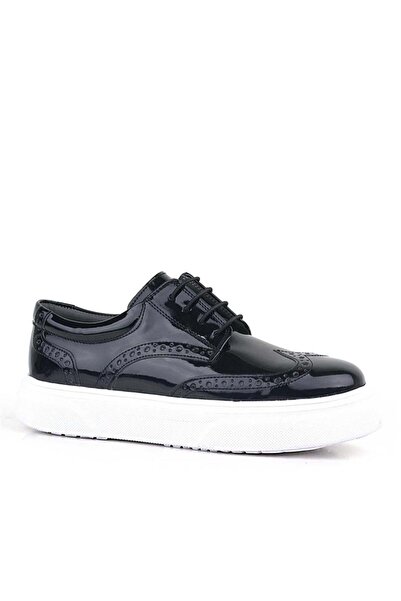 OrtopedikAL Rakerplus Black Patent Leather White Sole Oxford Children's Class...