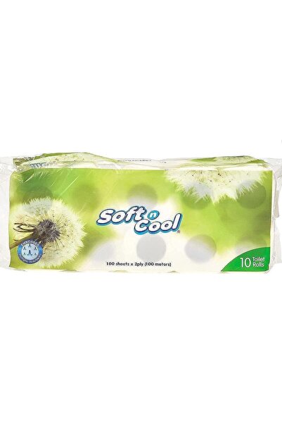 Soft N Cool عبوة مناديل حمام INMA-SOFTNCOOL-100SHEET، 3 أكياس، 10 × 10 لفات -...