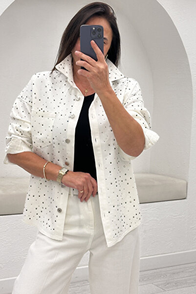 Act Pepicino Kids&Boutique Beyaz Taşlı Gömlek 0001