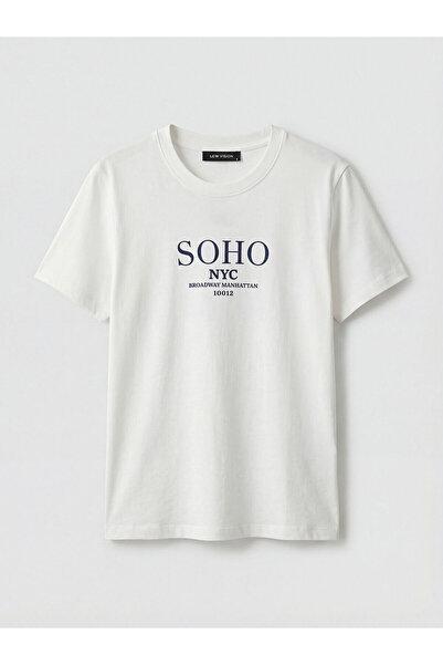 LC Waikiki Γυναικείο μπλουζάκι Özmarka New Season Crew Neck NYC με τύπωμα