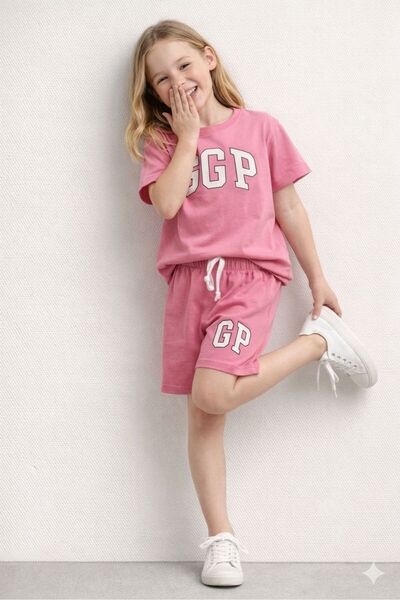 ciklet kids طقم علوي وسفلي للفتيات مع شورت