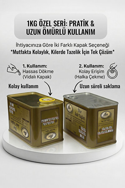 İlker İnek Urfa Sade Yağ 1 KG Ghee Doğal Katkısız Saf Tereyağı Sarı Yağ Teneke Paket Pilavlık