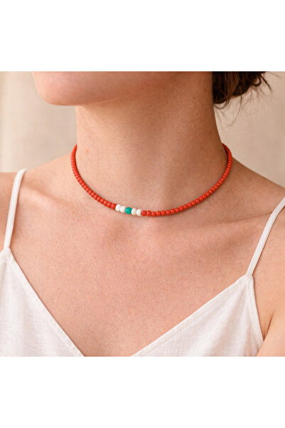 BHCL String of Stones Necklace, Coral Bead Necklace, Stylish Stone Necklace, ...