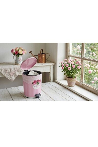 ÇEÇEN HOME imprimeu floral Coș de gunoi cu pedală 4 nr. 22lt (Lățime: 34cm Lu...