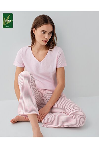 Pierre Cardin Modal Cotton Pcs Short Sleeve Plain Women's Pajama Set