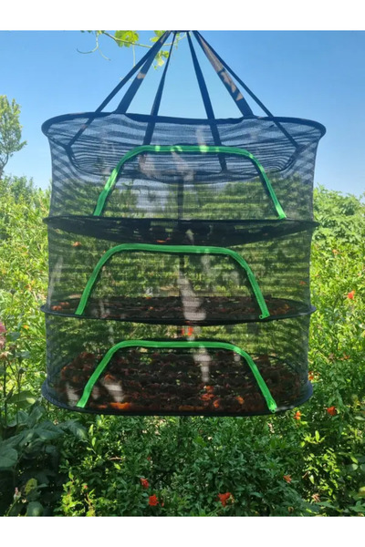 Perağ Meyve ve Sebze Kurutma Filesi – 3 Katlı Asılabilir Model