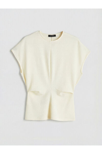 LC Waikiki Özmarka Νέα Σεζόν Μπλούζα με λαιμόκοψη ποδηλάτου και κορδόνι περίσ...