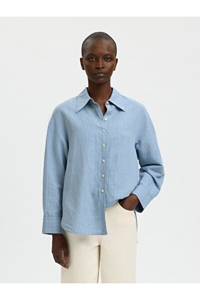 SELECTED Bluse aus Leinengemisch Oversized