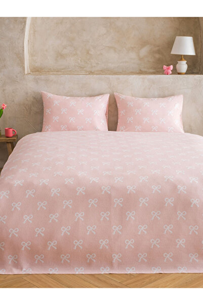 LC Waikiki Pink Bow Patterned 100% Cotton Double Piqué Set