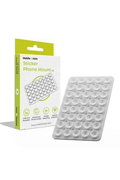 Mobile Origin Suport telefon autocolant universal din silicon O1, alb transpa...