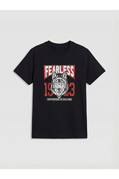 LC Waikiki تي شيرت للأولاد مطبوع عليه ياقة الدراجة من Peak New Season