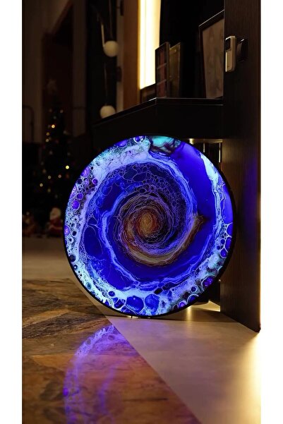 bds art sanatı evinize taşır Modern Galaxy LED Işıklı Cam Tablo - Renk Geçişl...