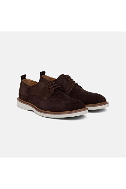 Desa Men's Brown Lace-Up Suede Leather Classic Shoes