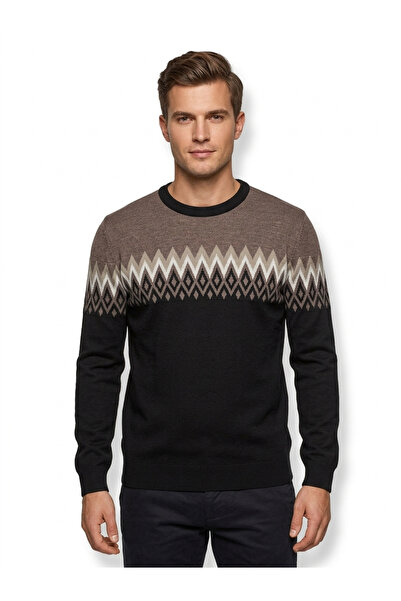 İMAJ MAĞAZACILIK سترة رجالية باللون الأزرق الداكن والرمادي بنمط ماسي مزيج من ...