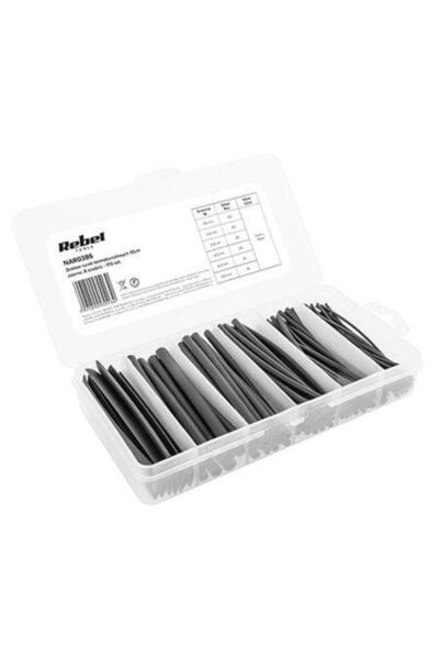 Rebel Set tuburi termocontractabile NAR0386, 170 buc (Negru)
