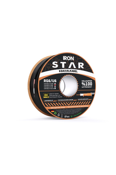 IRONSTAR 96 TEL FULL BAKIR ANTEN KABLOSU 100 METRE SİYAH