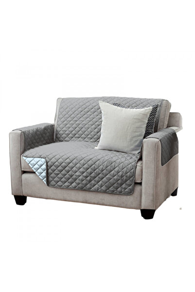 JEMIDI Sherpa Reversible Sofa Cover Jemidi, 191 x 224, Grey / Blue, Polyester...