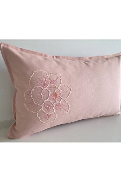 Fabric by Gülçin KOTON DUCK İPEK İPLİK PEMBE ÇİÇEK NAKIŞ İŞLEMELİ DİKDÖRTGEN ...