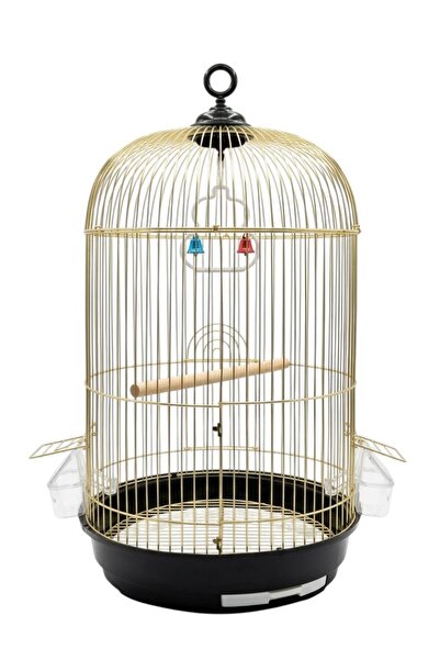 Dayang قفص الطيور الفاخر A410 الذهبي - تصميم قبة طويلة (33.3 × 33.3 × 63 سم)