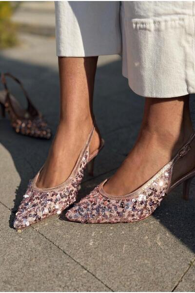 I Love Shoes حذاء سيلورين ستيليتو باللون الوردي مع ترتر