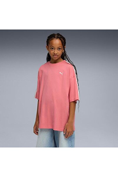 Puma Розова тениска с голям принт за момичета