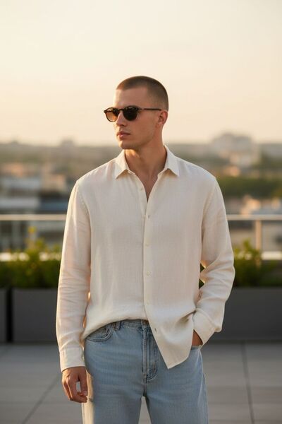 MİSE Men's Brown Color Glass Round Premium Sunglasses