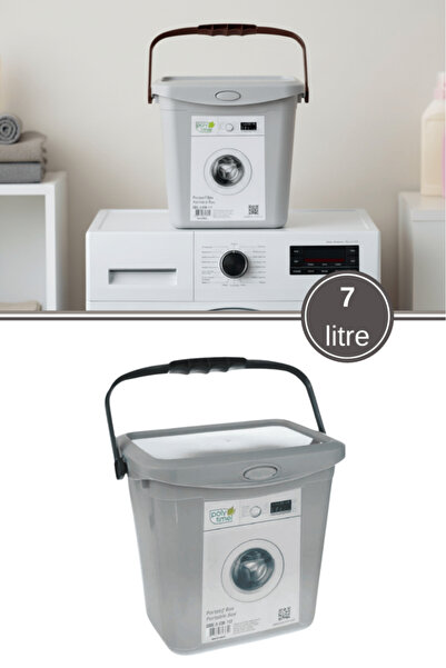 Flora 7 Lt Deterjan Kutusu, Kulplu Kapaklı Banyo Dolap Düzenleyici Saklama Ka...